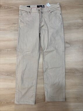 Kiton Light Beige Chinos with Red Stitch Accents